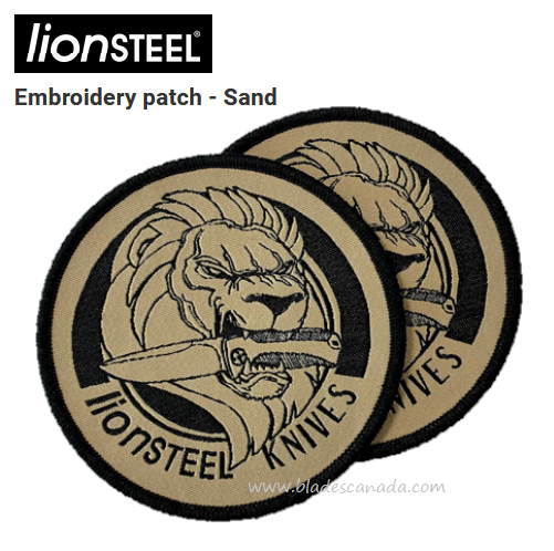 Lion Steel Embroidery Patch, Sand